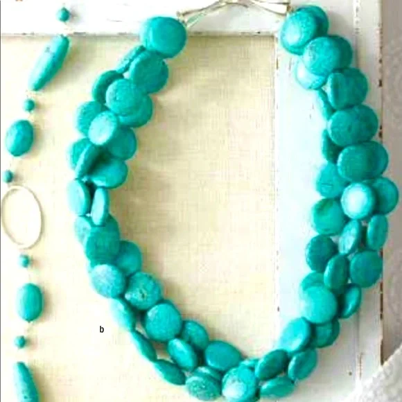 :: S&D Sterling+Turquoise Sea Necklace - Picture 3 of 15